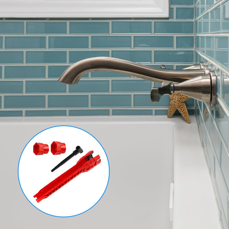 GLADFRESIT Plumbing Spanner Tool 8 in 1 Sink Spanner, Pipe