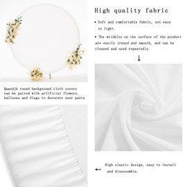 7.2x7.2ft White Round Backdrop Cover White Circle Backdrop Cover Round Fabric Photo Background for Photography Party Birthday Wedding Baby Shower Home Decorations