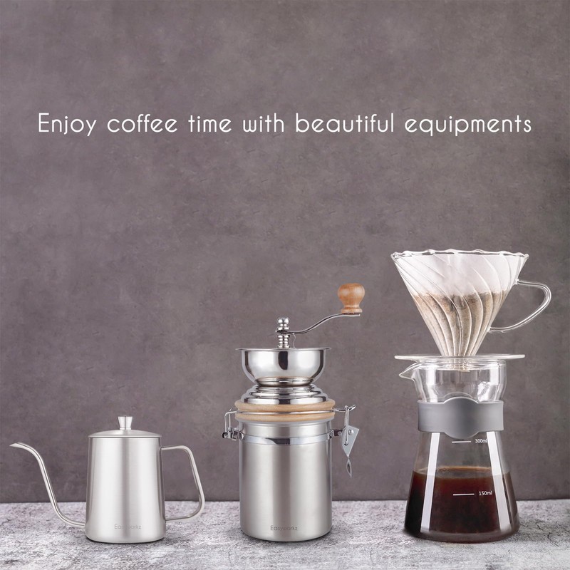 Easyworkz Manual Coffee Grinder - Adjustable Settings, Airtight Canister -