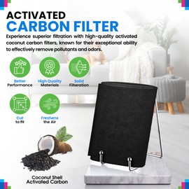 Cut to Fit Activated Carbon Filter Sheet 16” x 48” - Activated Carbon Air Filter for Air Purifiers Window AC Air Vent And More - Charcoal Filters Effectively Remove Odors & Freshens the Air (2-Pack)