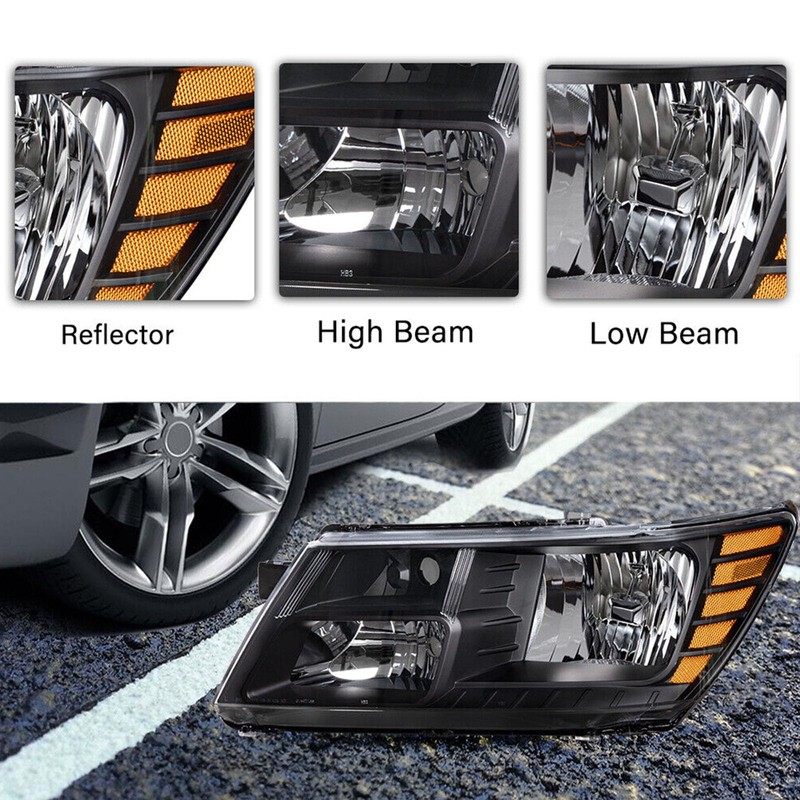 APSVE 2PCS Black Headlight For 2009 2010 2011 2012 2013