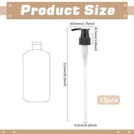 BENECREAT 12 Pcs Black Soap Dispenser Pump, 21.2cm Long 24/410 PP Pump Replacement for Soap, Shampoo, Lotion, Kitchen and Bathroom, Bottle Accessories