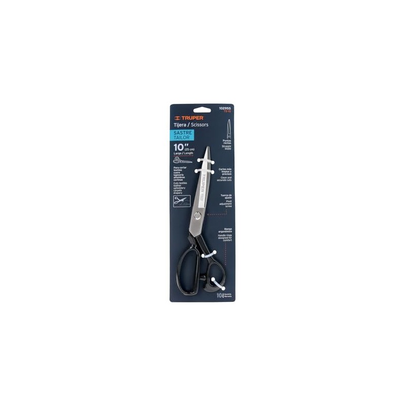 Truper TS-10, Tijera 10" para sastre cortes limpios y precisos