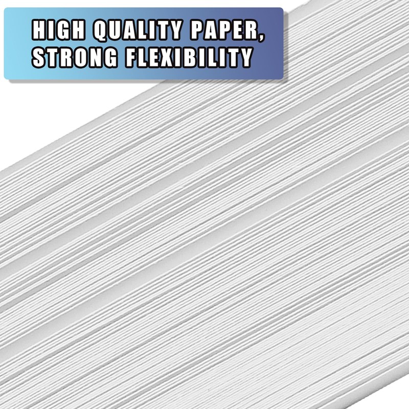 Zorfeter White Quilling Paper Strips 120 Strips, 3mm(1/8") Width, 21