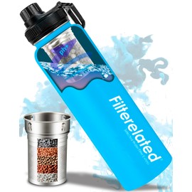 Alkaline Water Bottle Stainless Steel Portable Alkaline Filter Water Bottle Sports Travel Home Water Bottle,PH 9+ Water for health, 800 ml (Blue)