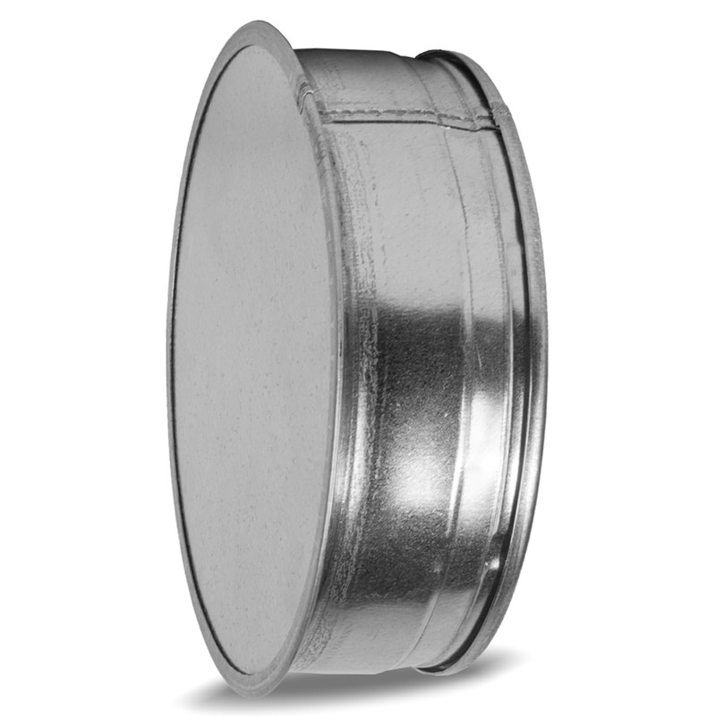 8" Inch Galvanized Steel Tee Cap - Round Vent Cover