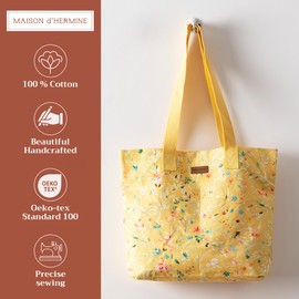 Maison d' Hermine Canvas Tote Bag for Women Cotton Canvas Reusable Shoulder Grocery Bags Bulk with Handles for Shopping Travel Holiday Mom Work Beach Lunch Men Perfect for Gift (Colmar)