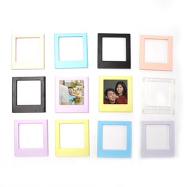 GYB 12PCS Colorful Magnetic Photo Frame for Mini Photo, Picture Collage Frames for Fridge Metal Surfaces, DIY Photo Frame (Square Series Photo)