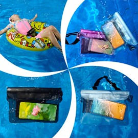 iKuShang Waterproof pouch Waterproof Waist Pouch 2-Pack Waterproof Fanny Pack Beach Accessories Safe & Dry for Boating Swimming fishing Kayaking Snorkeling Beach Keep Your Phone and Valuables Dry
