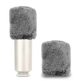 Geekria for Creators Furry Windscreen Compatible with RODE NT1, NT1-A, NT2-A, NT1000, NT2000, K2 Mic DeadCat Wind Cover Muff, Windbuster, Windjammer, Fluff Cover Windshield (Grey / 2 Pack)