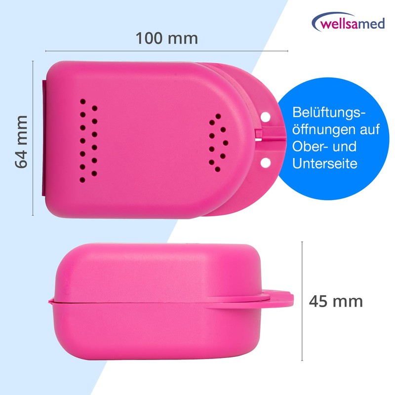 Wellsamed KFO Box, Braces Box, Dento Box maxi, Pink, Flat