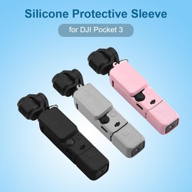 CAPART Silicone Protective Sleeve for DJI OSMO Pocket 3, Scratch-Proof Protective Cover Skin of Body | Screen | 1/4" Thread Handle (Pink)