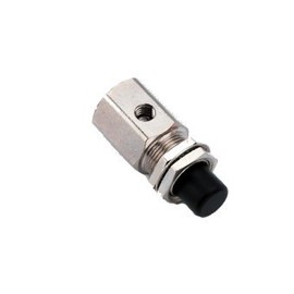Push Button Valve, Momentary, 2-Way, Normally Closed, Black