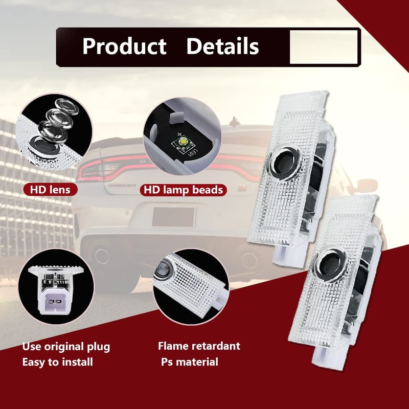 Liphontcta 通用 Car Door Logo Lights Courtesy LED Projector Lamps