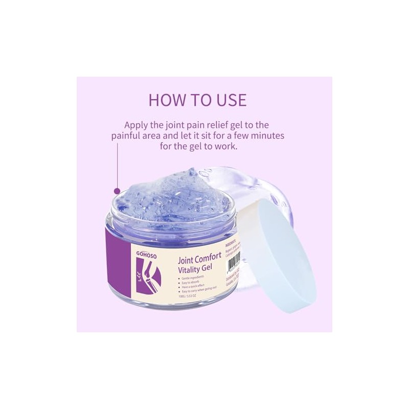 Joint Purple Gel, Cooling Massage Cream with Turmeric for Back,