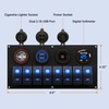 RVBOATPAT Marine Boat Switch Panel Waterproof 8 Gang 12V Rocker