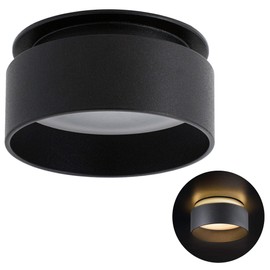 SSC-LUXon Sudara LED Ceiling Spotlight with Indirect Light Including LED 4 W Warm White 230 V - Installation Design Spot Light Black Round