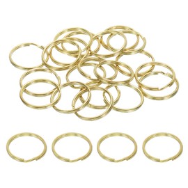 PATIKIL Flat Split Ring, 30Pcs 1.2"/30mm Diameter Pure Brass Flat Split Key Chain Rings for DIY Home Office Car Keys