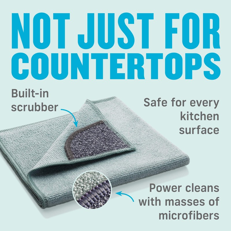 E-Cloth Kitchen Cleaning Cloth, Premium Microfibre Cleaning Cloth with Scrubber,