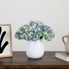 Nearly Natural 11-in Artificial Hydrangea Flower Arrangement in Decorative White
