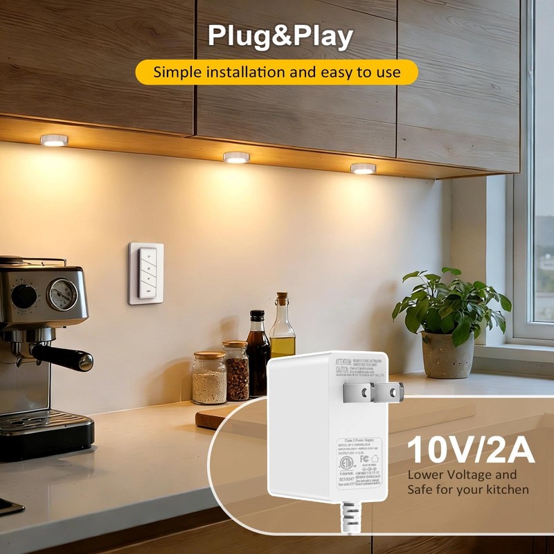 Smart Under Cabinet Lights Plug In, 6 Pack LED Puck