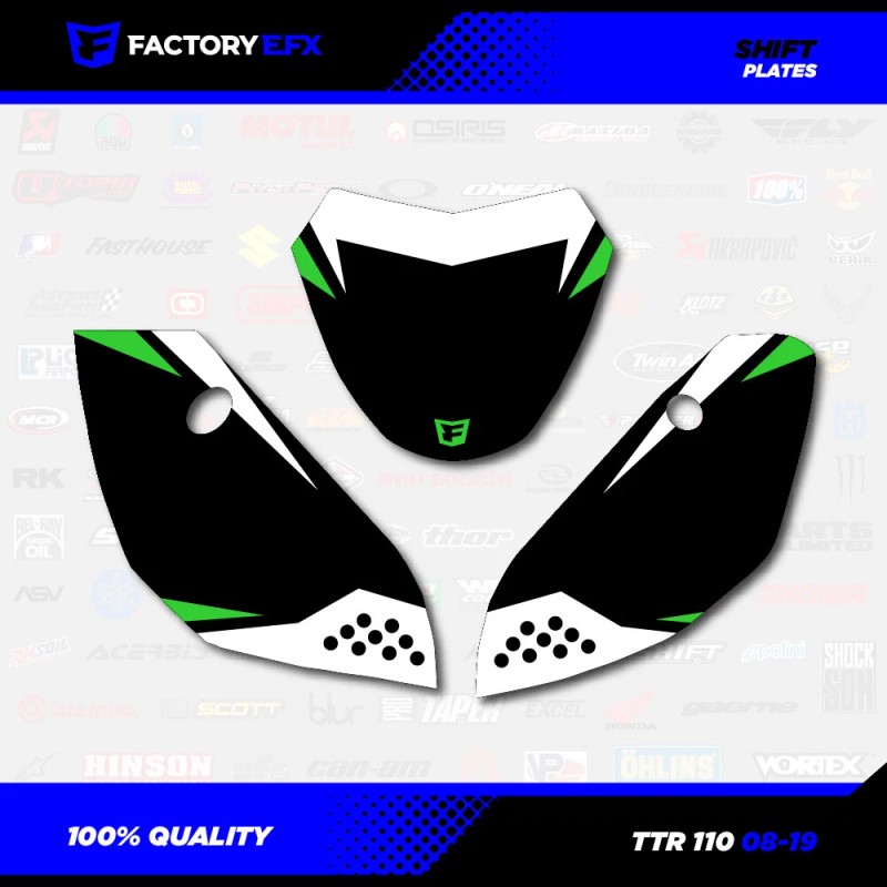 Factory EFX Black & Green Shift Racing Graphics Kit fits