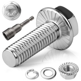 TXXATX Pack of 12 M8 x 25 Hexagon Bolts M6 Screws Set Stainless Steel A2 70 Full Thread Male Hex Flange Nuts Spring Washers Magnets Hex Socket for Construction Machines