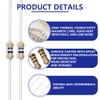 Innfeeltech 100 Pcs 1/4W 5% Tolerance 47 Ohm Carbon Film