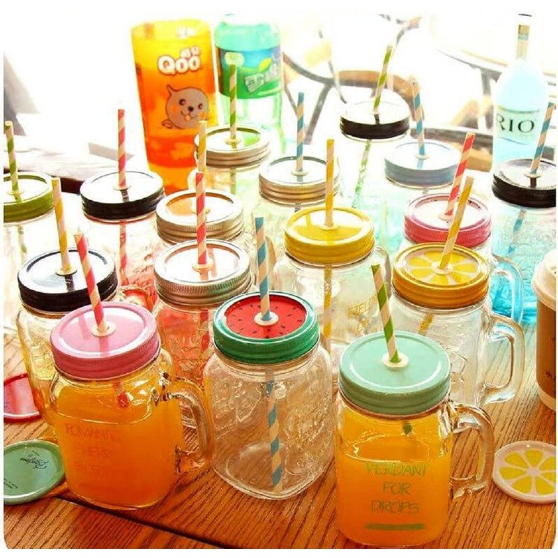 Shuiniba Biodegradable Striped Paper Straws,Paper Drinking Straws for Party, Events