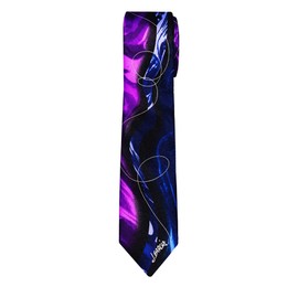 Jerry Garcia Collector's Edition Men's Butterfly Trap Artwork Line Swirls Regular Length Neck Tie - Purple