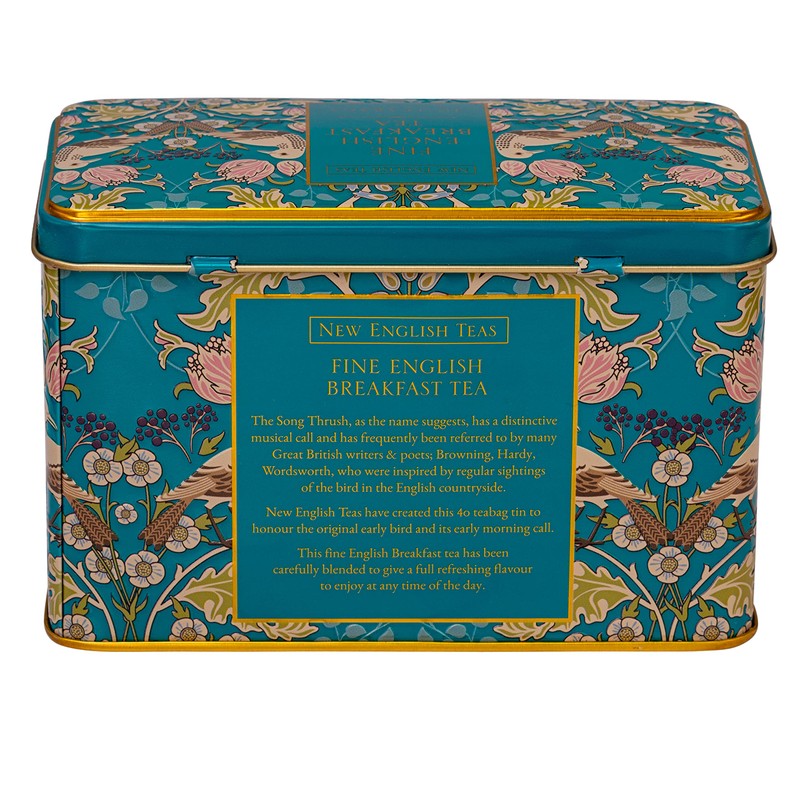 New English Teas Song Thrush and Berries Tea Tin with