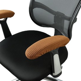 Msiud Office Chair Cover, Armrest Protector for Armchair, Armrest Cover, Armrest Protection, Armrest Cover, Lid Cover, Chair Armrest Cover, Desk Chair, Armrest Cover, 1 Pair (Dark Brown)