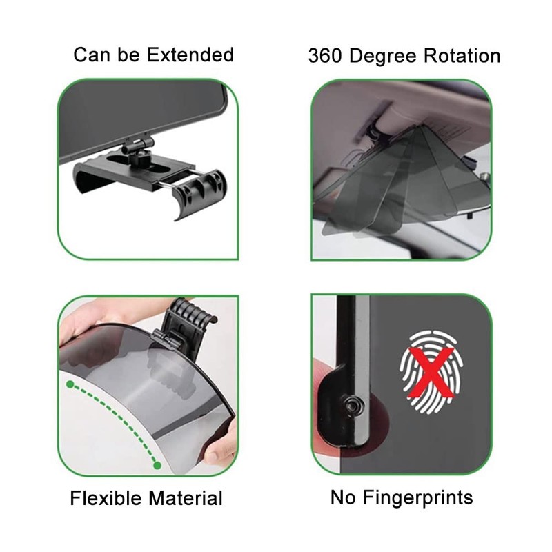Riloer Car Sun Visor Extension, Car Sun Shade Extension, 360