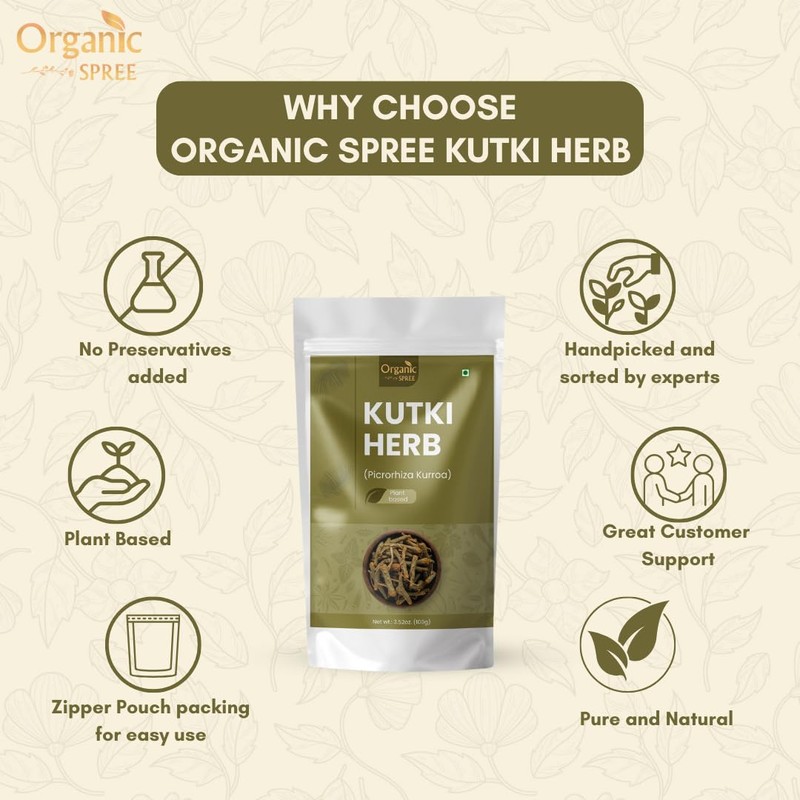 Organic Spree Kutki Herb 100gm (3.52oz) Picrorhiza Kurroa – Katuka