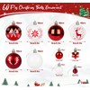 ilauke 60Pcs Christmas Baubles Set, Red & White Christmas Balls