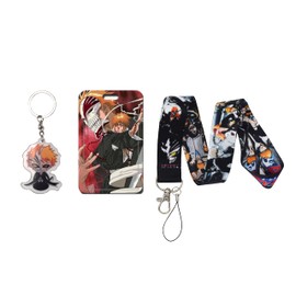 Anime Kurosaki Ichigo Lanyard Keychain,ID Badge Holder,Holiday Gifts C