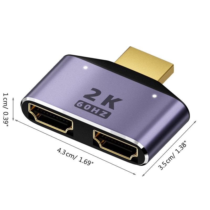 KUFptva HDMI-Compatible Splitter 1 in 2 Out -2K HDMI-Compatible Splitter