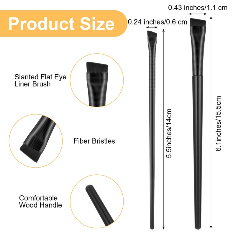 20 Pcs Angled Eyebrow Eyeliner Brush Eyebrow Brush Flat Eyebrows