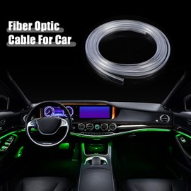 X AUTOHAUX 3mm 0.12" 2m 6.56ft Universal Skirt Side Glow Optic Fiber Cable Car Light Decoration Clear - Pack of 1