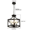 WBinDX 4-Light Farmhouse Chandelier, Modern Hanging Pendant Lighting, Convertible Semi