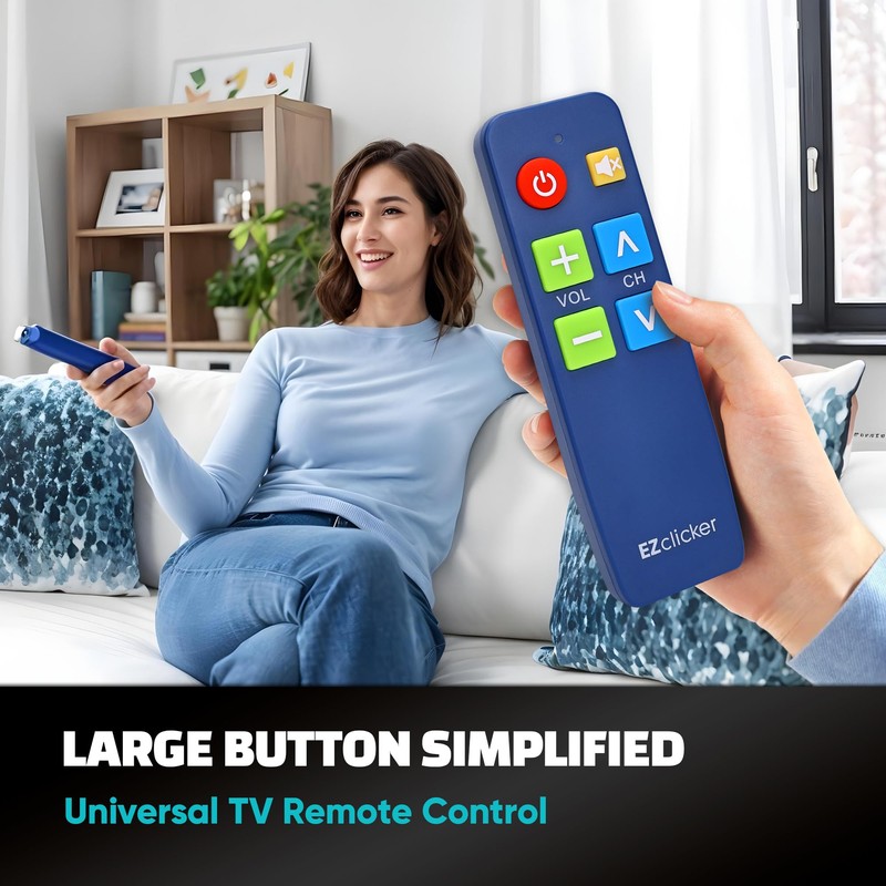 EZclicker TV Remote for Seniors, Extra Simple Big Button Remote
