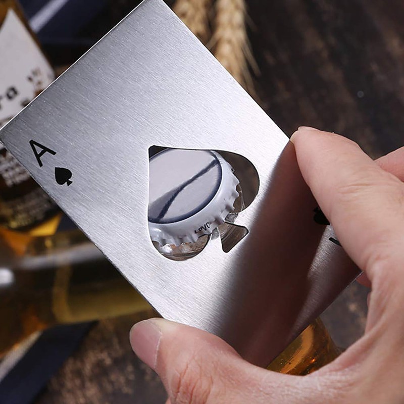 Bottle Openers, Ace of Spades, Credit Card Size, Stainless Steel,