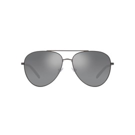 Brooks Brothers Men's BB4064 Aviator Sunglasses, Matte Gunmetal/Grey Mirrored, 60 mm