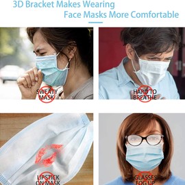 3D Mask Bracket with Hooks -for Fastening Mask under Mask Insert Bracket-Face Mask Inner Support Frame- for under Masks protection Lipstick - Cool Mask Guard More Breathing Space (white 3pcs)