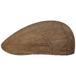 Stetson Light Silk Ivy Flat Cap - Fashionable Cap - Peaked Cap Made of 100% Silk - Made in the EU - Spring/Summer - Men's - Cap with UV Protection 40, brown