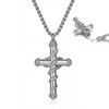 MOLAYES Silver Cross Cremation Urn Necklace for Men Women Memorial