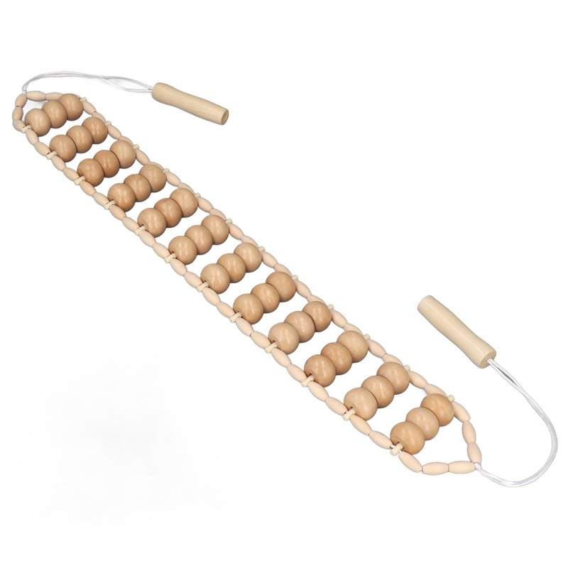 Back Massager Roller Rope Wood Back Roller Massage Manual Relief