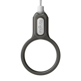 Ringke Buckle Finger Ring Designed for Camera Strap and Phone Strap, Durable Lightweight Universal Ring-Shaped Lanyard - Smoke Black