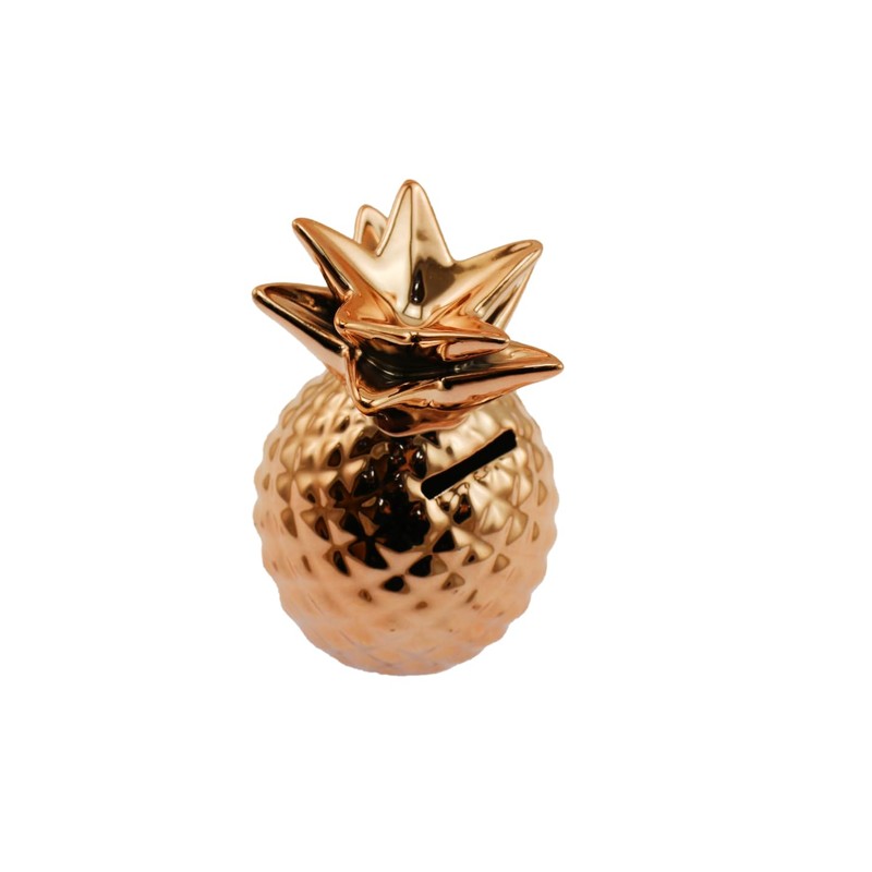 speed mao Ceramic Pineapple Shaped Coin Bank Pink Gold