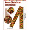 2 Pcs African Hats Kente Scarf Sets African Turban Dashiki